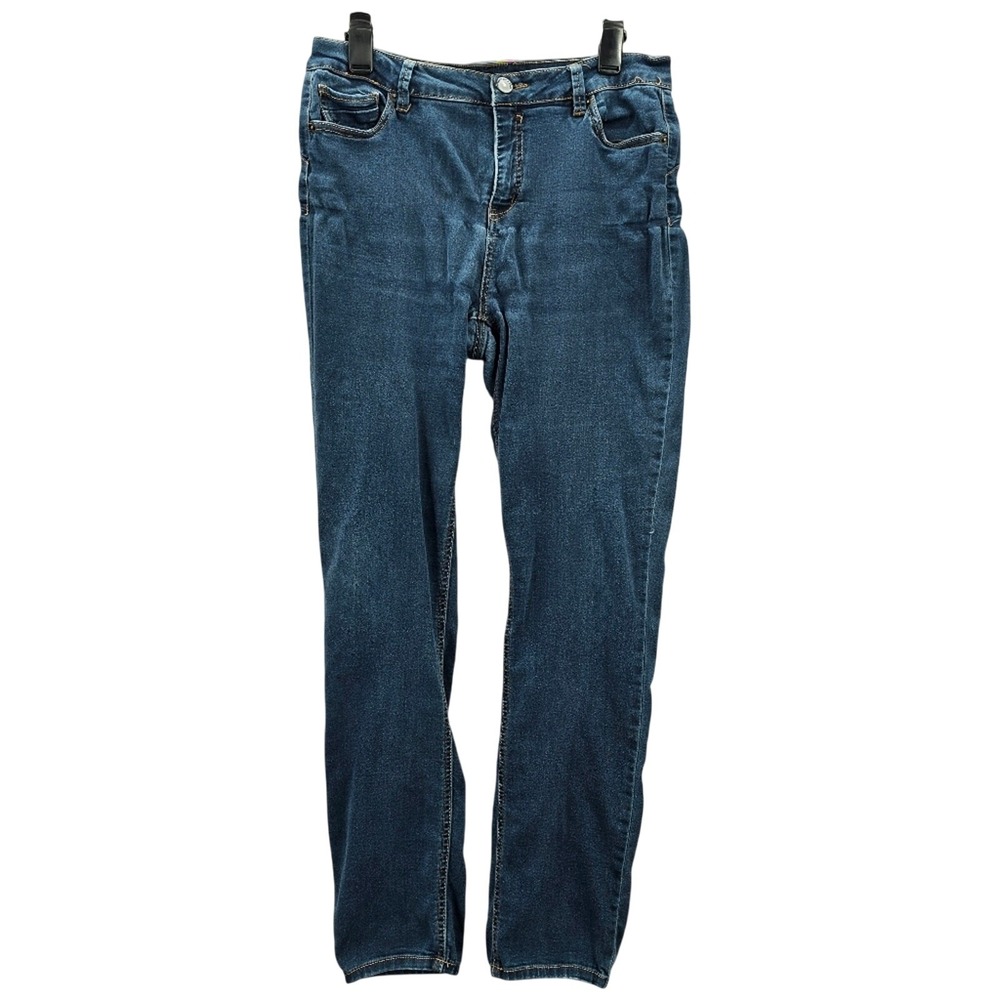 Rue21 Twentyone Black Blue Denim Pants Straight Stretch Skinny Jeans 13/14R